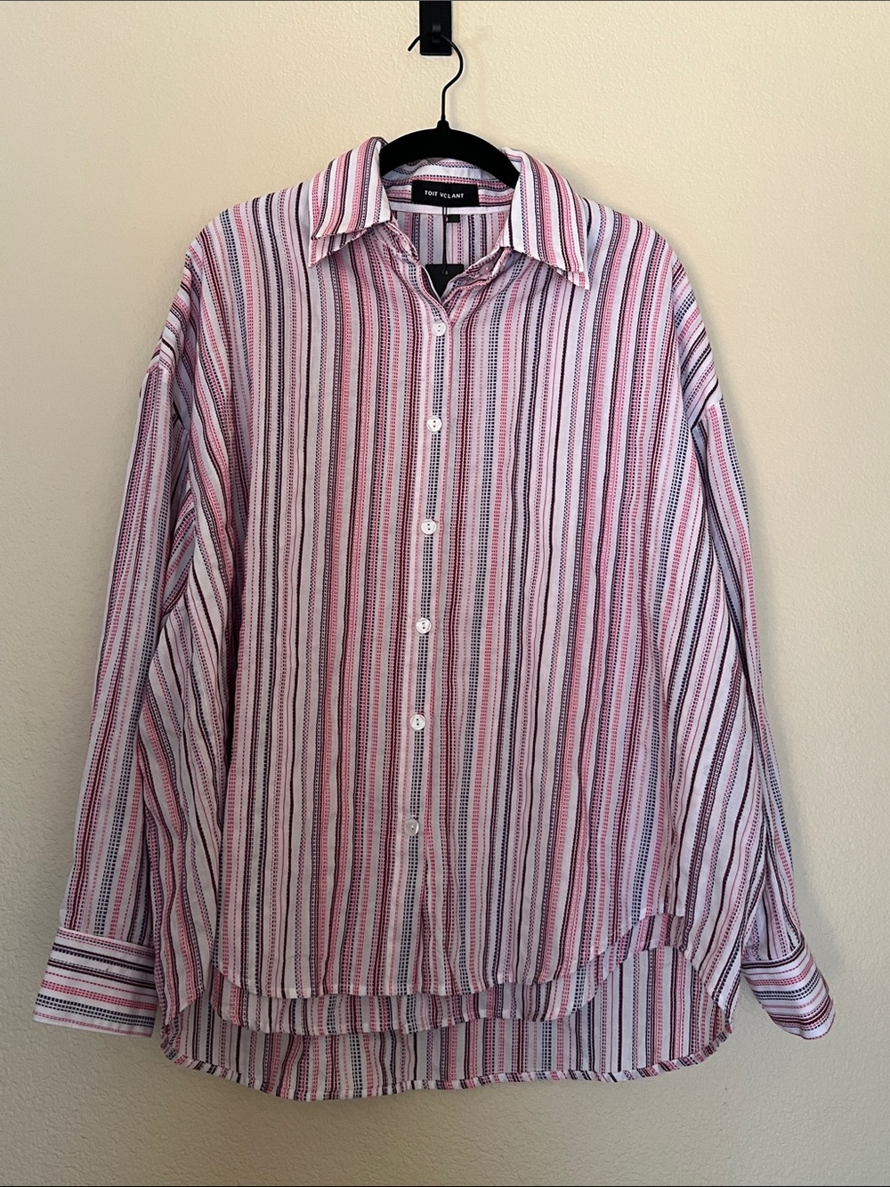 Toit Volant Double Button Up shirt - Pink/White